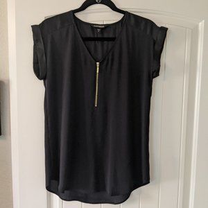 Express Black Satin Blouse